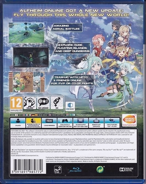 Sword Art Online Lost Song - PS4 (B Grade) (Genbrug)